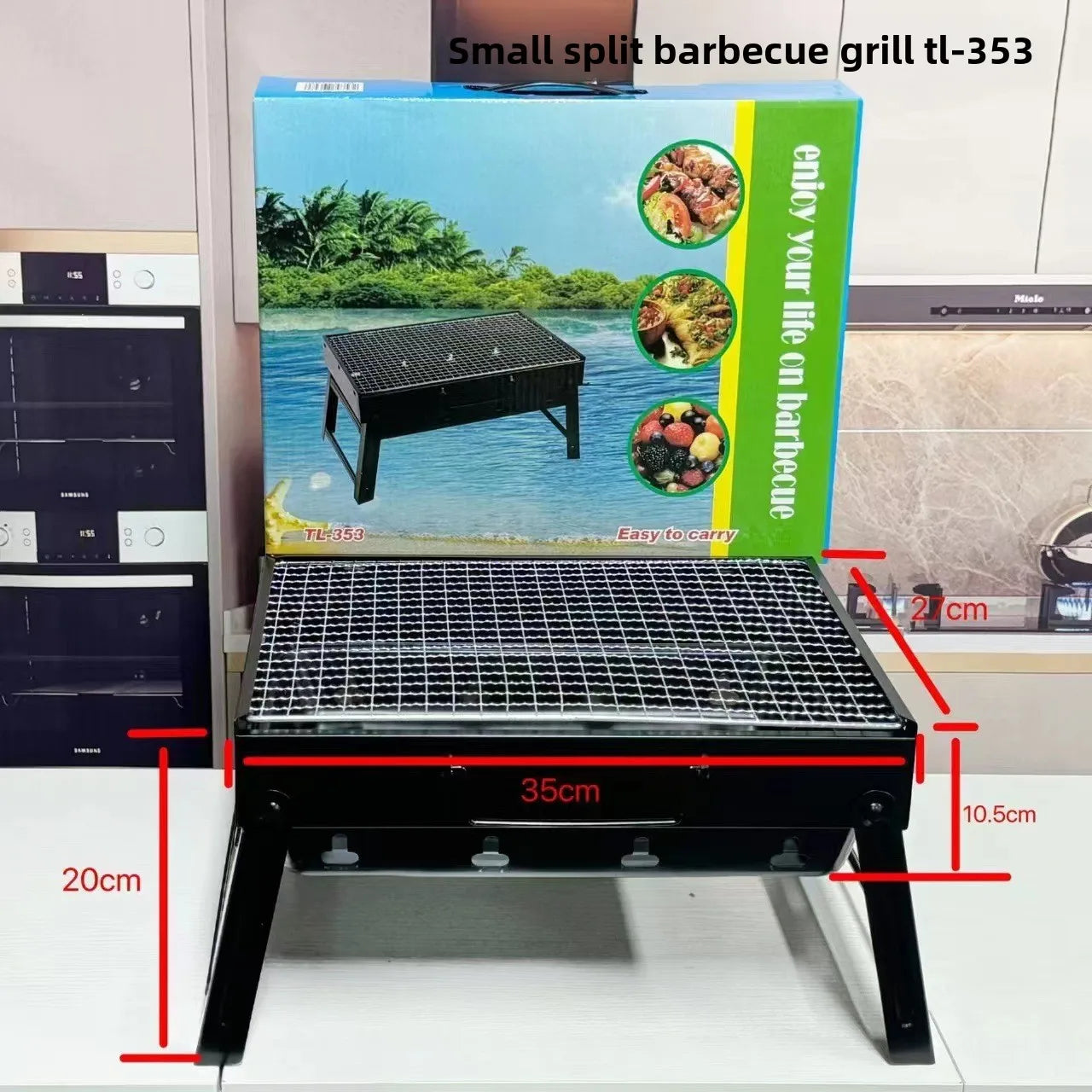 New Large BBQ Barbecue Grill Folding Portable Charcoal Outdoor Camping Picnic Burner Foldable Charcoal Camping Barbecue Oven