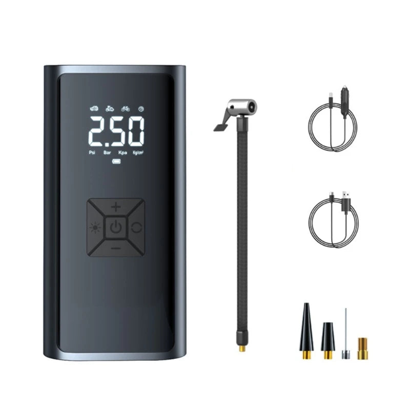 Car Jump Air Compressor Wireless Tire Inflator Digital Tire Inflator Automotive Starting Device with Light