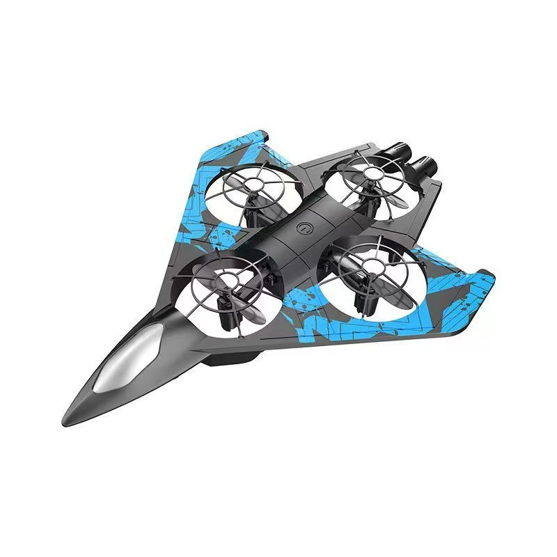 Remote Control Stunt Fighter — LED Lights, One-Key Flip, Durable Airplane Toy