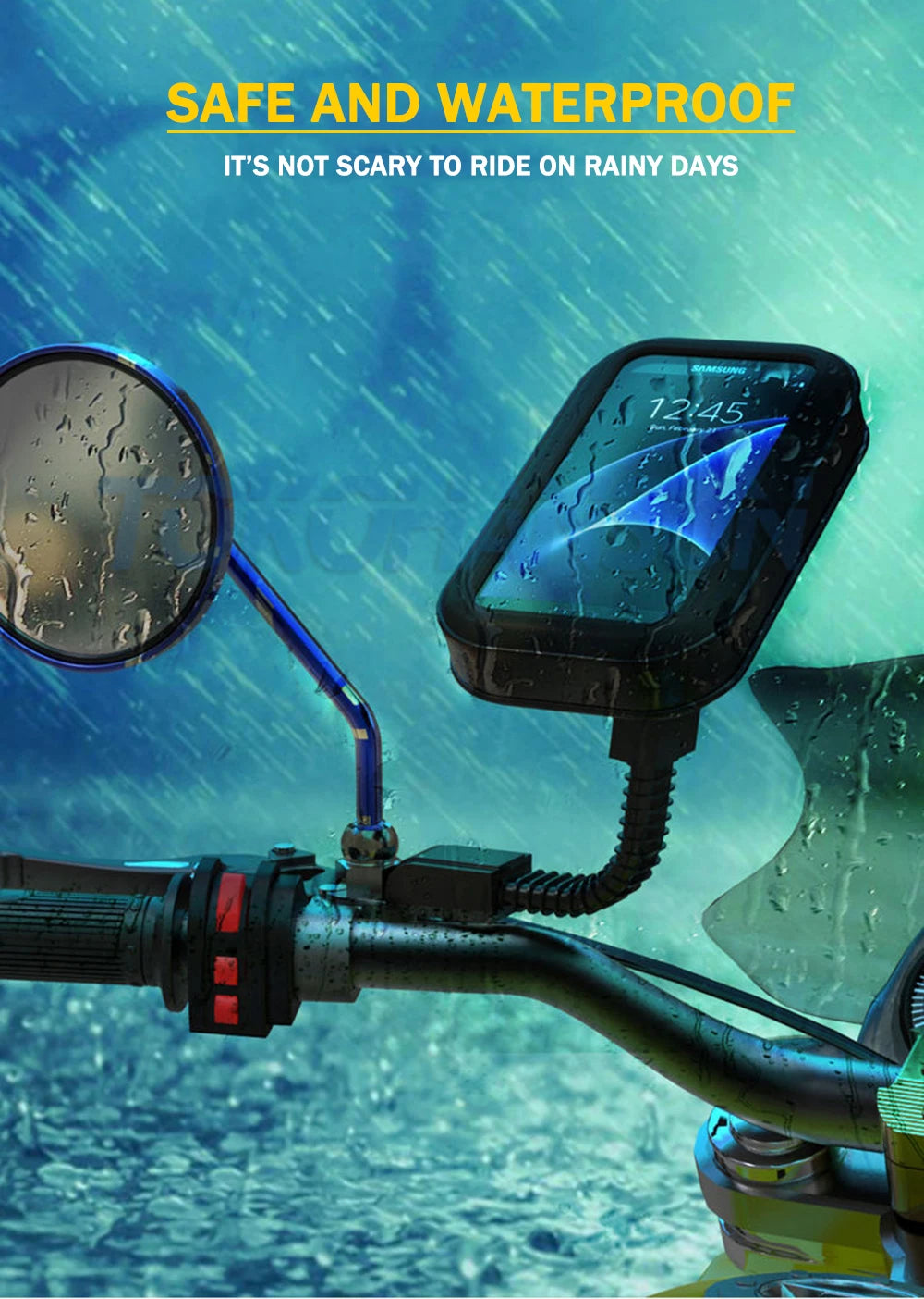 Motorcycle Phone Holder Support Telephone Mobile Stand For Moto Support For iPhone Cellphone Bicycle Holder Waterproof Bag