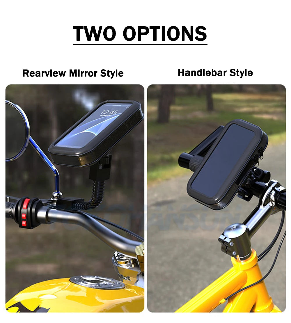 Motorcycle Phone Holder Support Telephone Mobile Stand For Moto Support For iPhone Cellphone Bicycle Holder Waterproof Bag