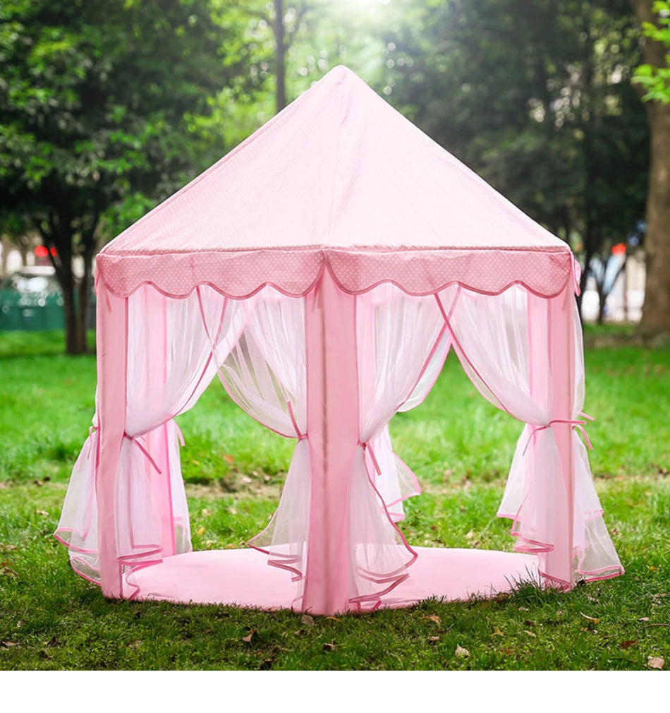 Princess Tent Girls Large Playhouse Kids Castle Play Tent Lights Toy for Children Indoor and Outdoor Play house Tipi teepee