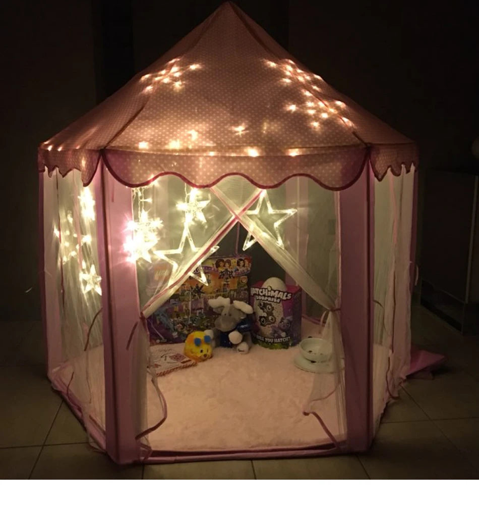 Princess Tent Girls Large Playhouse Kids Castle Play Tent Lights Toy for Children Indoor and Outdoor Play house Tipi teepee