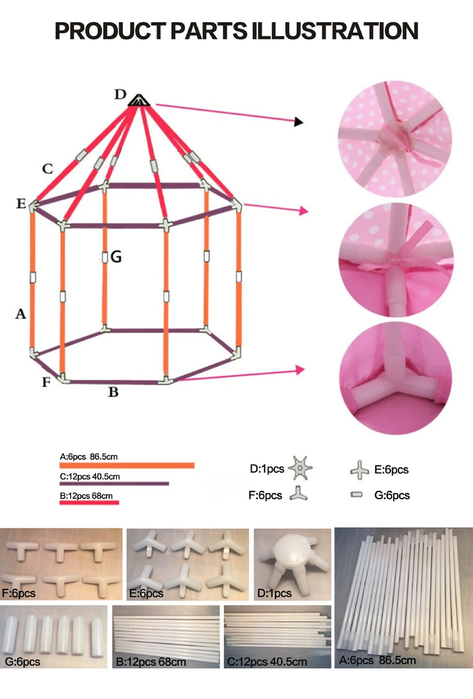 Princess Tent Girls Large Playhouse Kids Castle Play Tent Lights Toy for Children Indoor and Outdoor Play house Tipi teepee