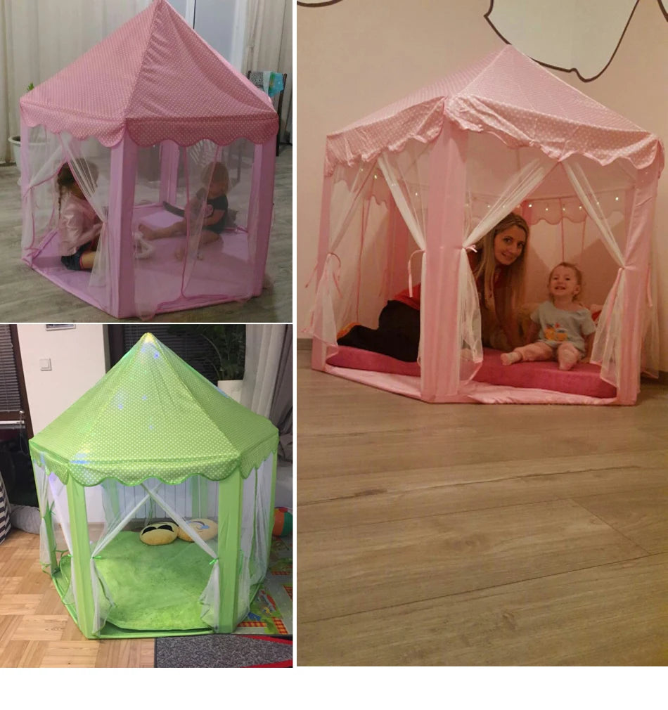 Princess Tent Girls Large Playhouse Kids Castle Play Tent Lights Toy for Children Indoor and Outdoor Play house Tipi teepee
