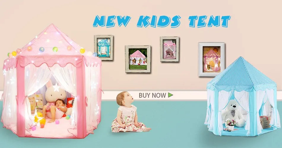 Princess Tent Girls Large Playhouse Kids Castle Play Tent Lights Toy for Children Indoor and Outdoor Play house Tipi teepee