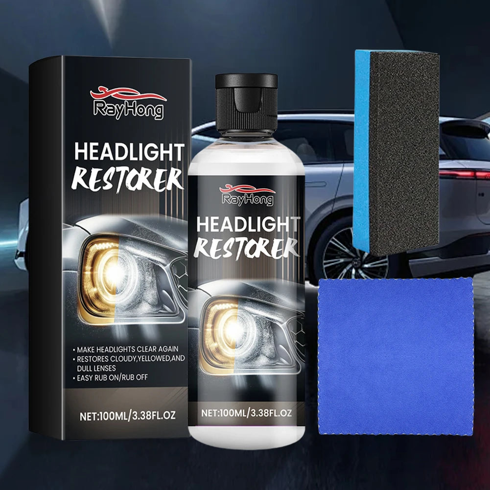 100ml Car Headlight Restoration Kit Cleans Yellow Haze Scratch Automotive Headlight Lens Restorer