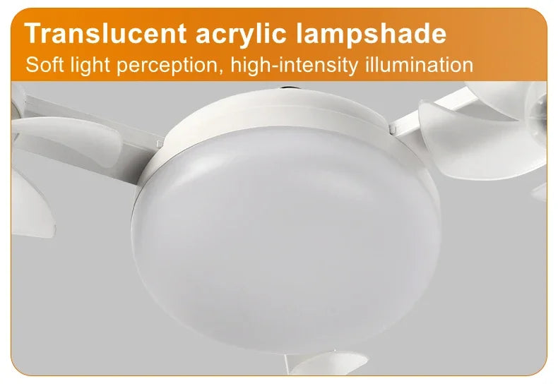 E27 3 in 1 Fan Light Bulb Drone Design 3/4 Blades Remote Control Ceiling Fan Lamp AC85V-265V for Bedroom Restaurant Living Room
