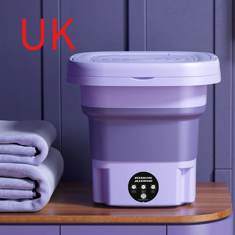 Portable Foldable Washing Machine with Spin Dryer for Socks Underwear Panties Mini Washer for Apartment Dorm Travel