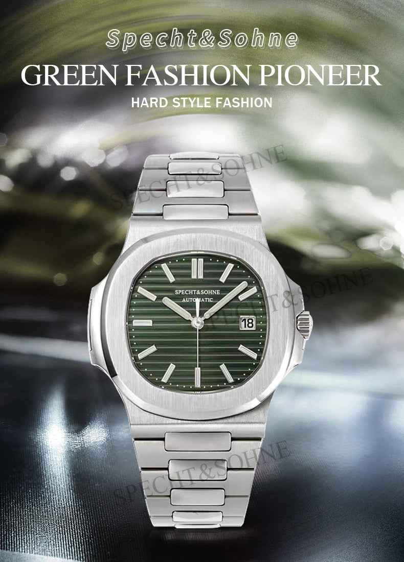 2025 Specht&Sohne New Hot Selling Men's Automatic Mechanical Watch Sapphire Crystal Stainless Steel Sports Watch Waterproof 50M