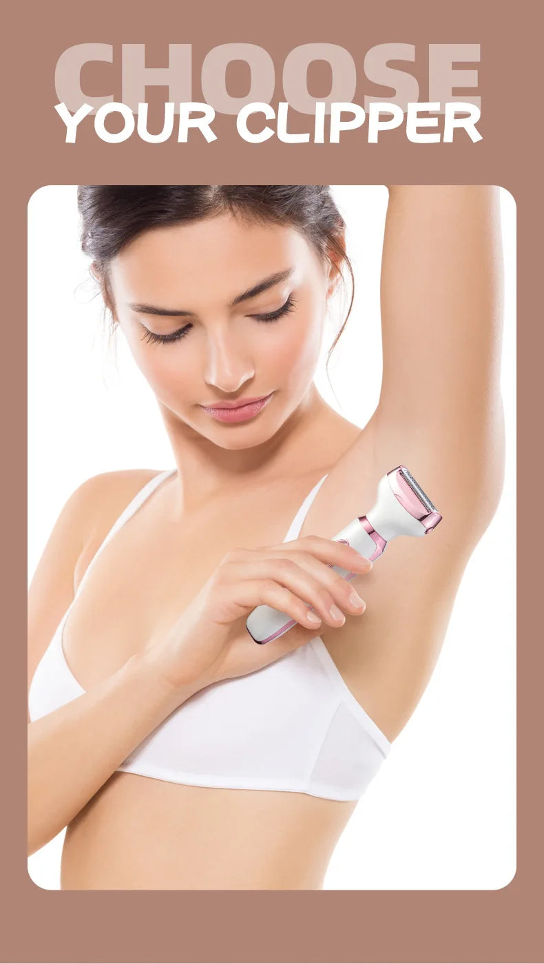 4 in 1 Electric Lady Shaver Body Hair Removal Epilator Painless Cordless Trimmer Razor Gifts for Women Home Appliances