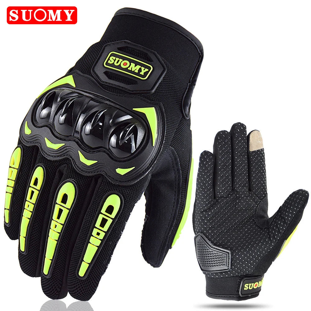 SUOMY New Orange Motorcycle Gloves Summer Men Women Full Finger Touch Screen Motocross Guantes Motorbike Bicycle Cycling Gloves