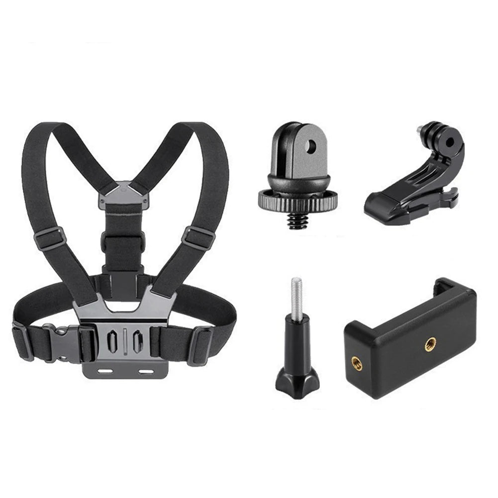 Phone Chest Mount Harness Holder Adjustable Mobile Phone Strap Clip Vest & Body Holder for iPhone Samsung GoPro  Osmo