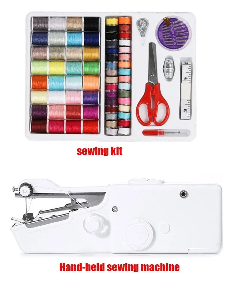 Travel Sundries Smart Mini Portable Hand-held Sewing Machine Electric Tailor Stitch Sewing Kit