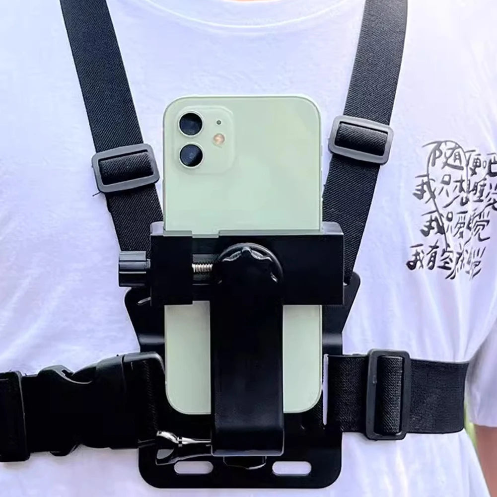 Phone Chest Mount Harness Holder Adjustable Mobile Phone Strap Clip Vest & Body Holder for iPhone Samsung GoPro  Osmo