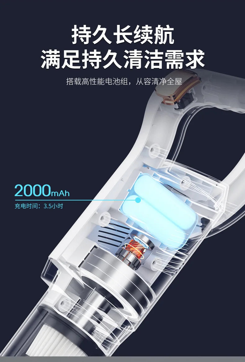 High-power Handheld Household Ultrasonic Cleaner Car And Home Vacuum Cleaner Wireless Vacuum And Mite Removal Vacuum Cleaner