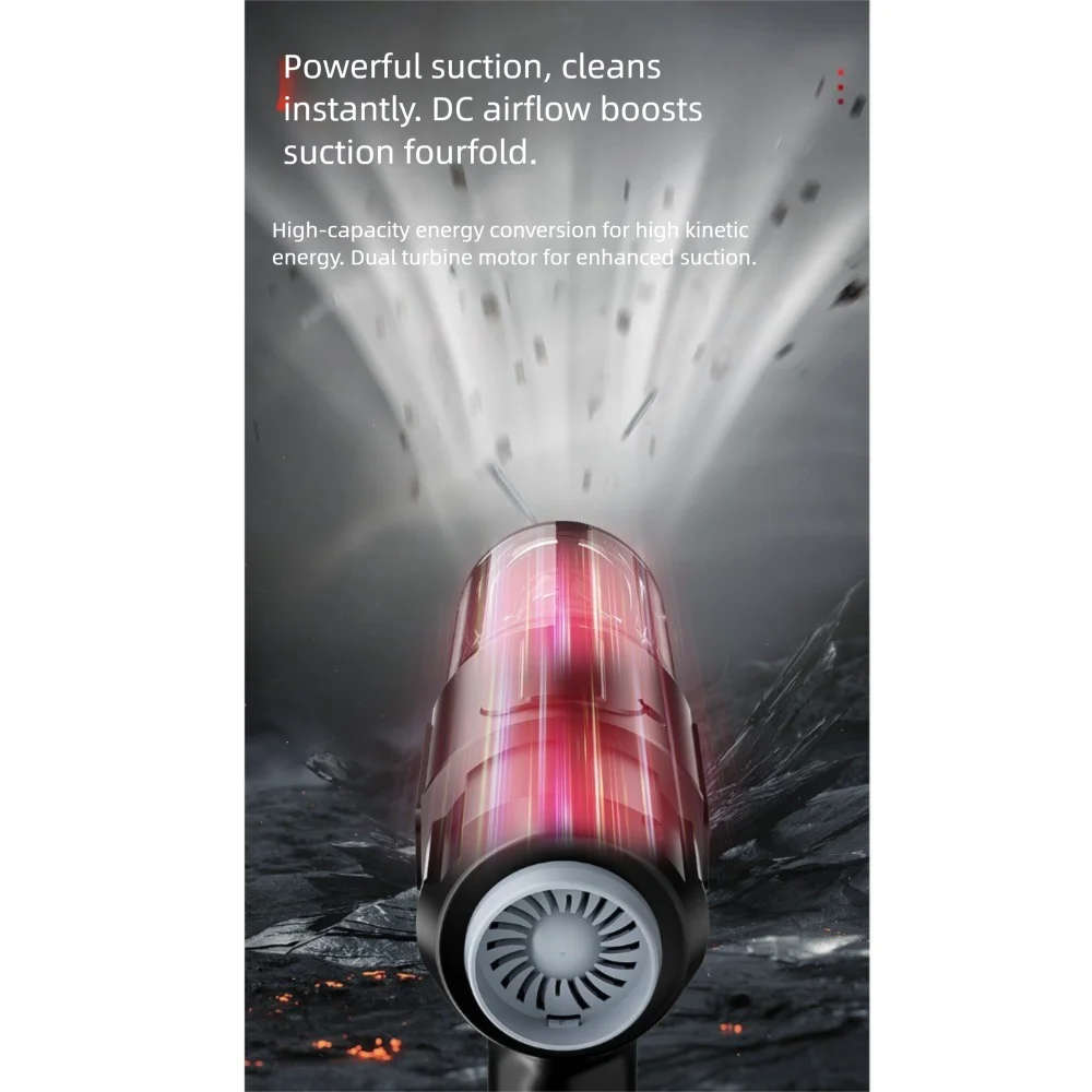 5000Pa Suction Car Vacuum Cleaner High Power Super Suction Cordless Auto Vacuum Multifunctional Handheld Wireless Dust Blower