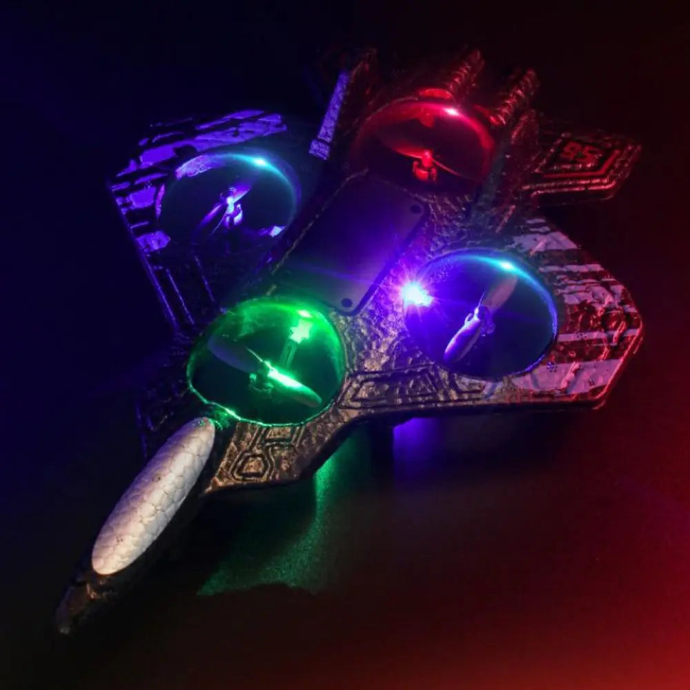 EPP Foam Remote Control Foam Fighter RC Drones Rechargeable Four Motor Helicopter Toy with Light Durable RC Hobby Jet Plane