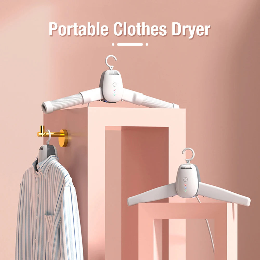 110-220V Mini Electric Portable Heated Clothes Dryer Drying Machine Shoes Clothes Drying Rack Hangers Foldable Heater