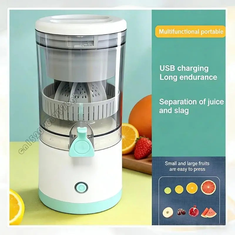Portable Electric Fruit Juicer With 7.4V Twin Battery System And USB C Charging For Oranges Lemons Grapefruits 4XFB