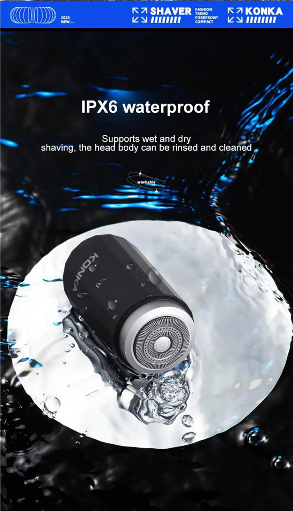 2024 NEW Type-C Rechargable Mini Portable Waterproof Electric Shaver Strong High Speed Long Endurance Suitable Wet and Dry Razor