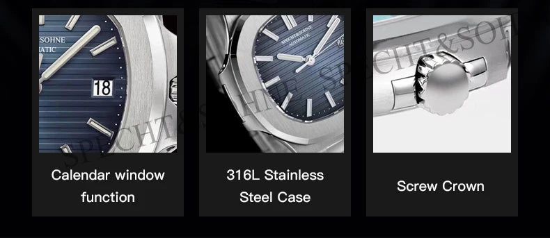 2025 Specht&Sohne New Hot Selling Men's Automatic Mechanical Watch Sapphire Crystal Stainless Steel Sports Watch Waterproof 50M