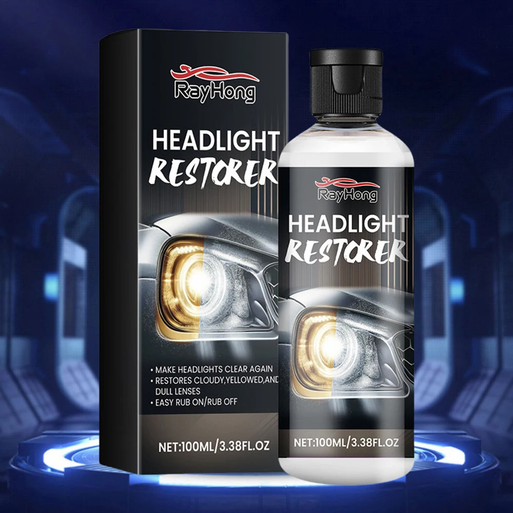 100ml Car Headlight Restoration Kit Cleans Yellow Haze Scratch Automotive Headlight Lens Restorer