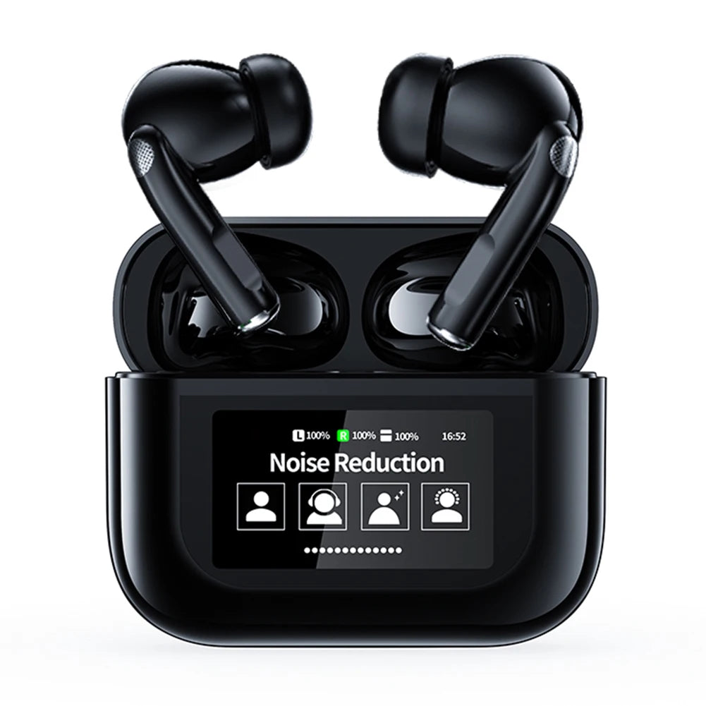 Wireless BT 5.4 Real Time Translator Earbuds Smart Touch Screen Housing 144 Languages Translator Headset for Business Travel