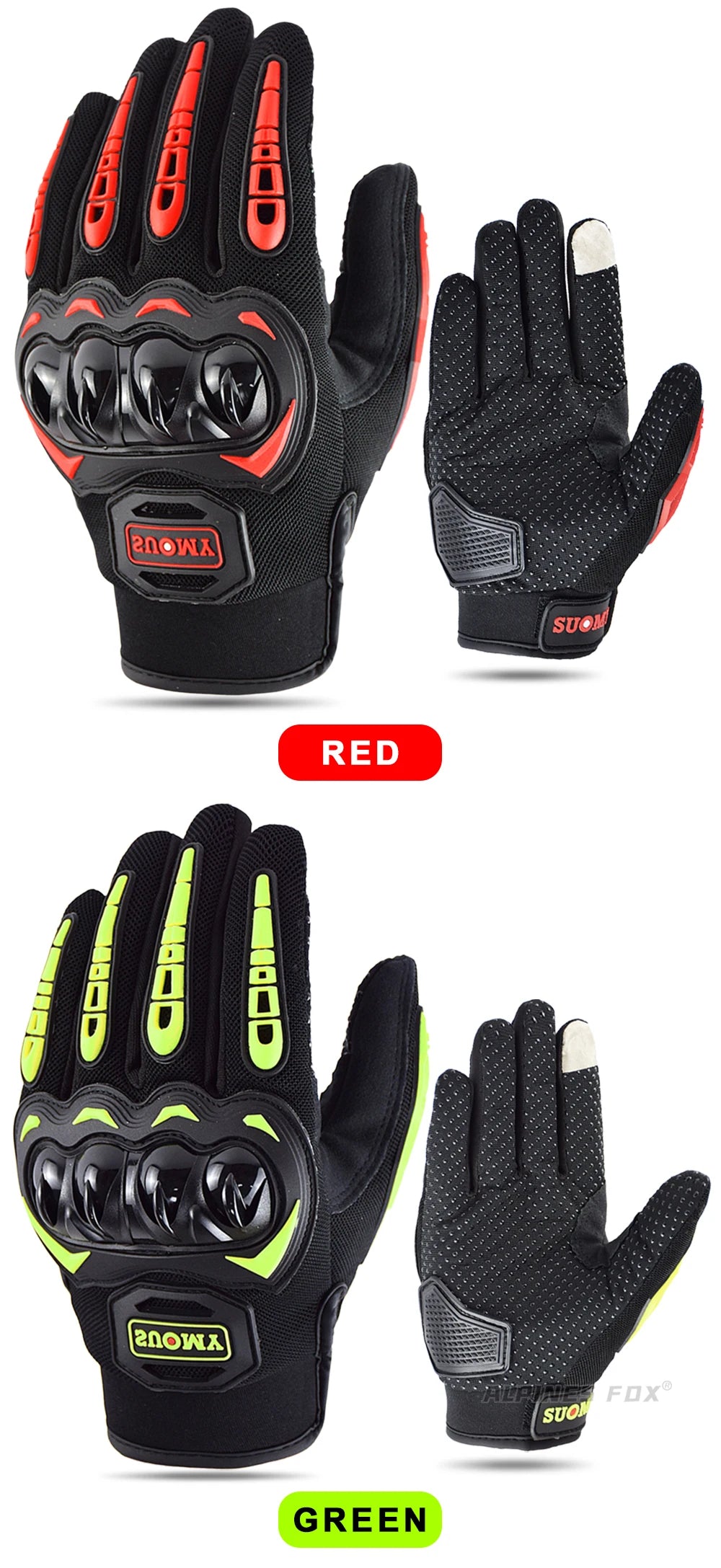 SUOMY New Orange Motorcycle Gloves Summer Men Women Full Finger Touch Screen Motocross Guantes Motorbike Bicycle Cycling Gloves