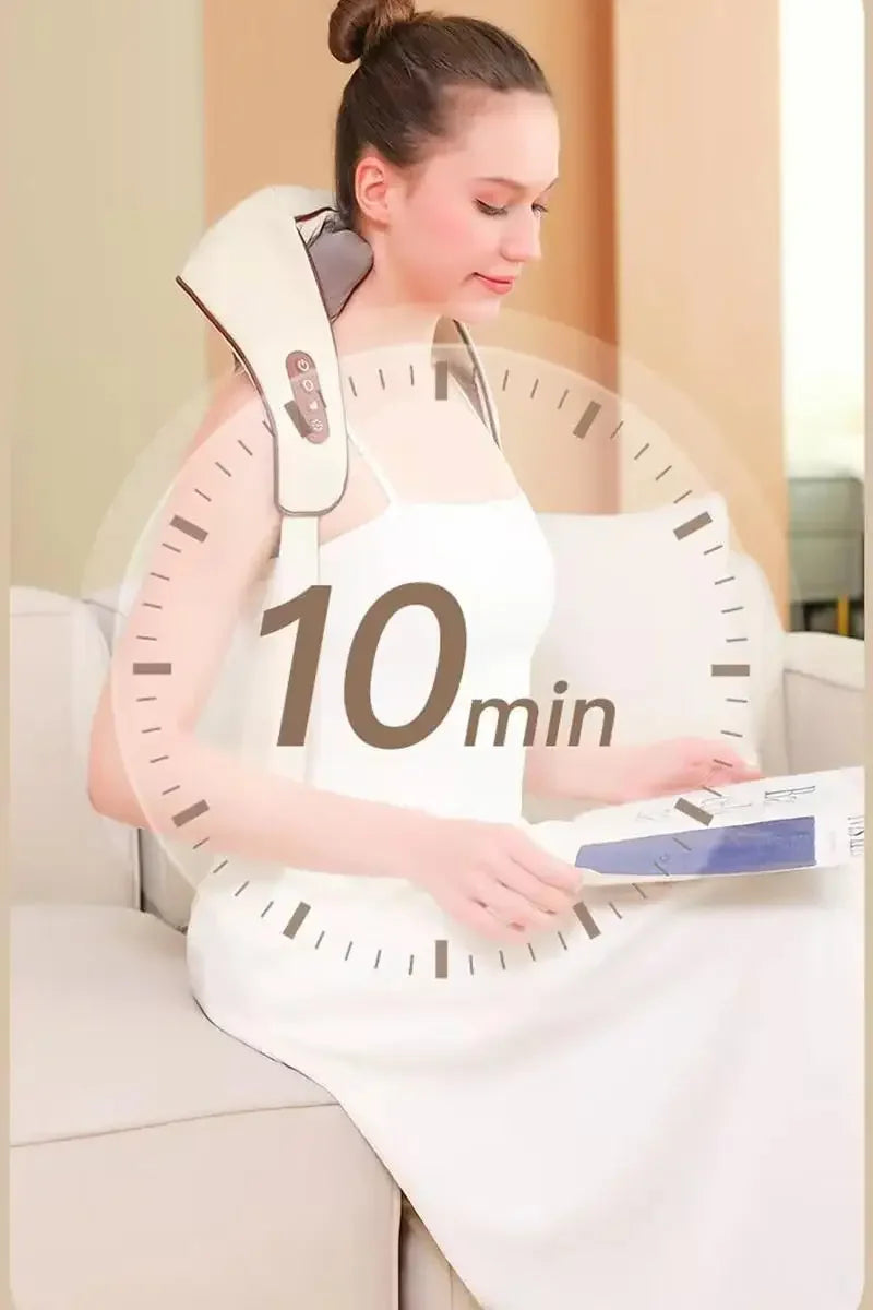 2025 Bionic Neck Shoulder Massager Kneading Massager Shawl 3-Level Modes Neck Cervical Waist Leg Body Muscles Massage Pillow