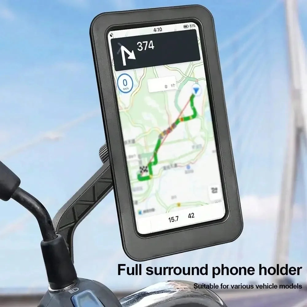 Waterproof Motorcycle Bike Mobile Phone Holder Magnetic Universal Bicycle GPS 360° Swivel Adjustable Phone Accessories