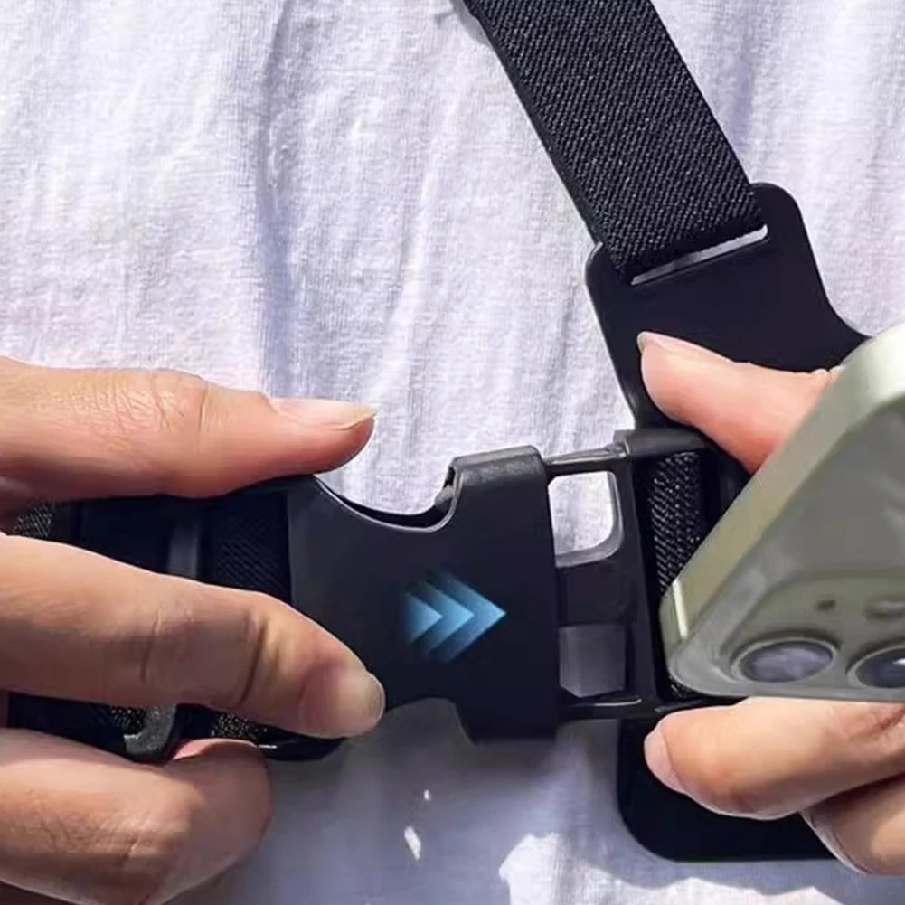 Phone Chest Mount Harness Holder Adjustable Mobile Phone Strap Clip Vest & Body Holder for iPhone Samsung GoPro  Osmo