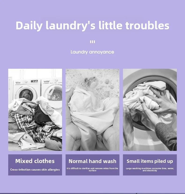 Portable Foldable Washing Machine with Spin Dryer for Socks Underwear Panties Mini Washer for Apartment Dorm Travel