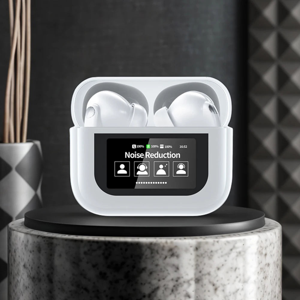 Wireless BT 5.4 Real Time Translator Earbuds Smart Touch Screen Housing 144 Languages Translator Headset for Business Travel
