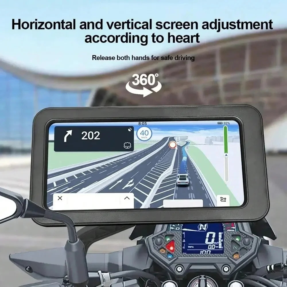 Waterproof Motorcycle Bike Mobile Phone Holder Magnetic Universal Bicycle GPS 360° Swivel Adjustable Phone Accessories