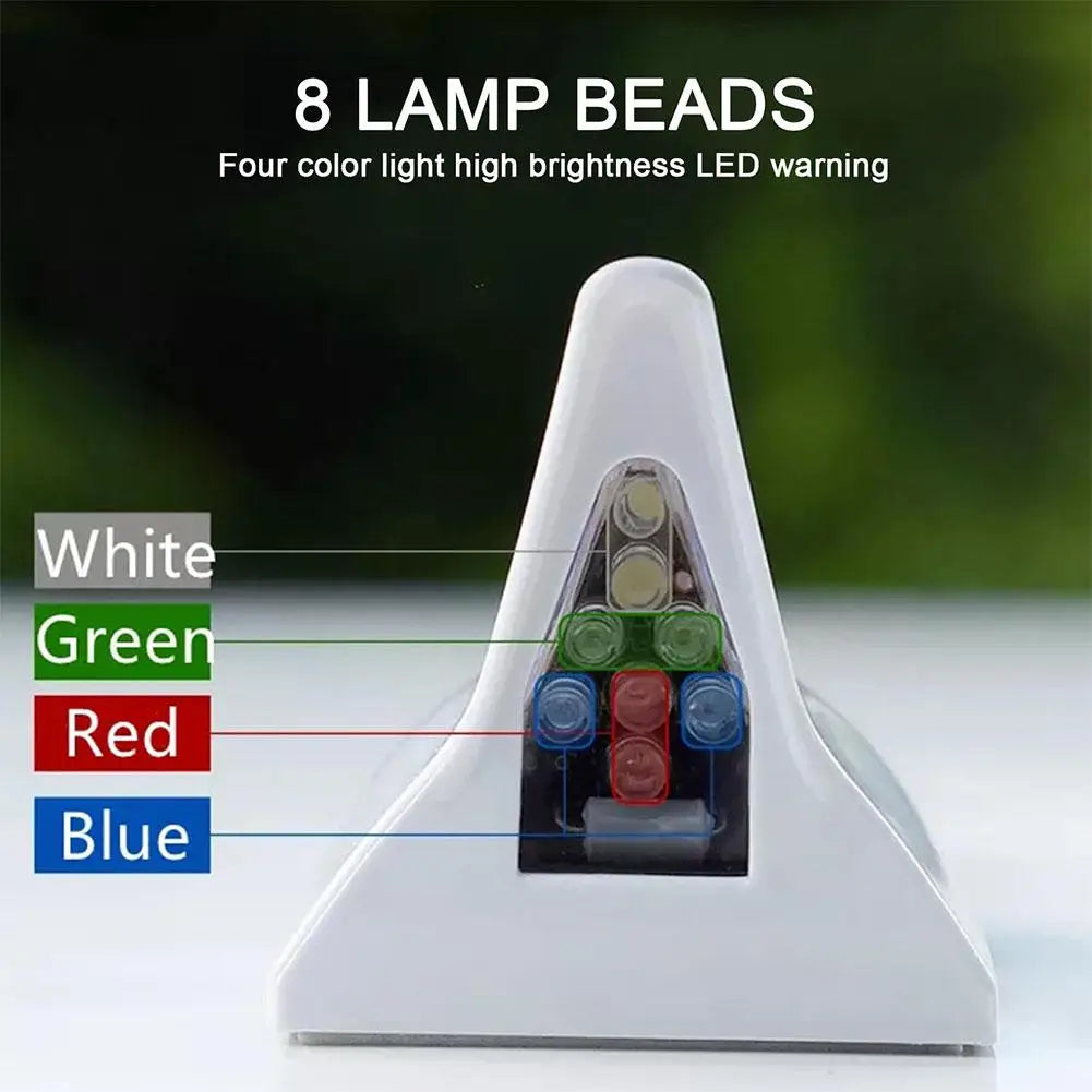 2025 New Universal Auto Car Led Warning Lamp Solar Powered Shark Fin Antenna Decorative Warning Signal Tail Light