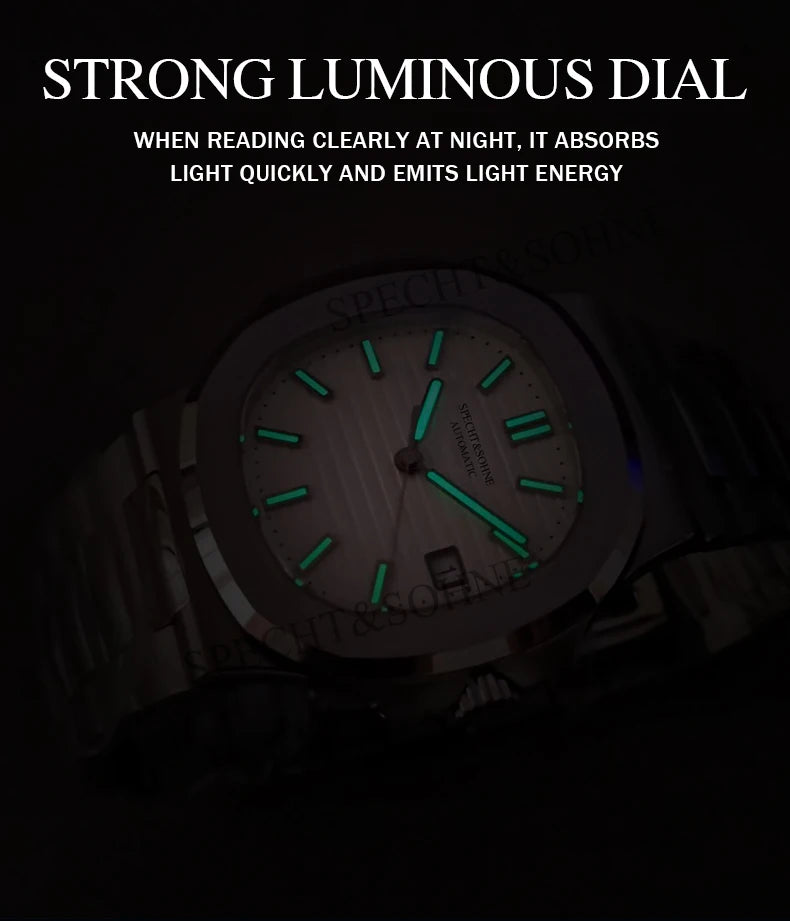 2025 Specht&Sohne New Hot Selling Men's Automatic Mechanical Watch Sapphire Crystal Stainless Steel Sports Watch Waterproof 50M