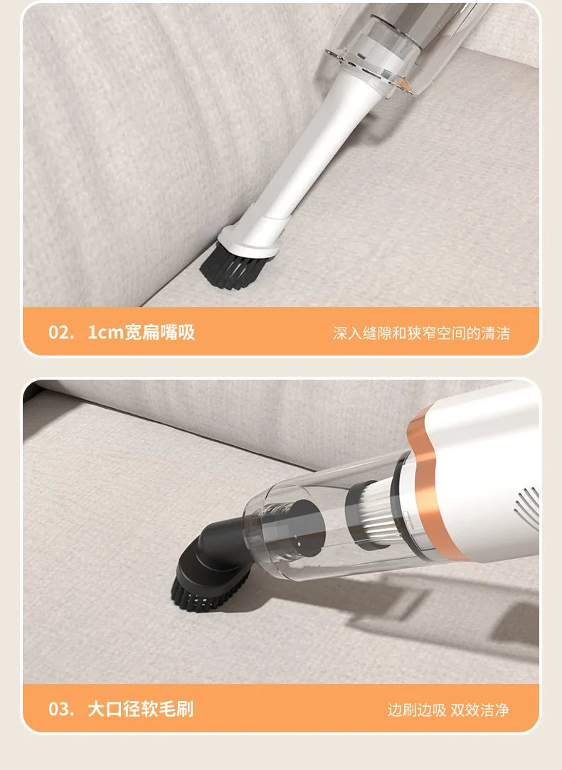 High-power Handheld Household Ultrasonic Cleaner Car And Home Vacuum Cleaner Wireless Vacuum And Mite Removal Vacuum Cleaner