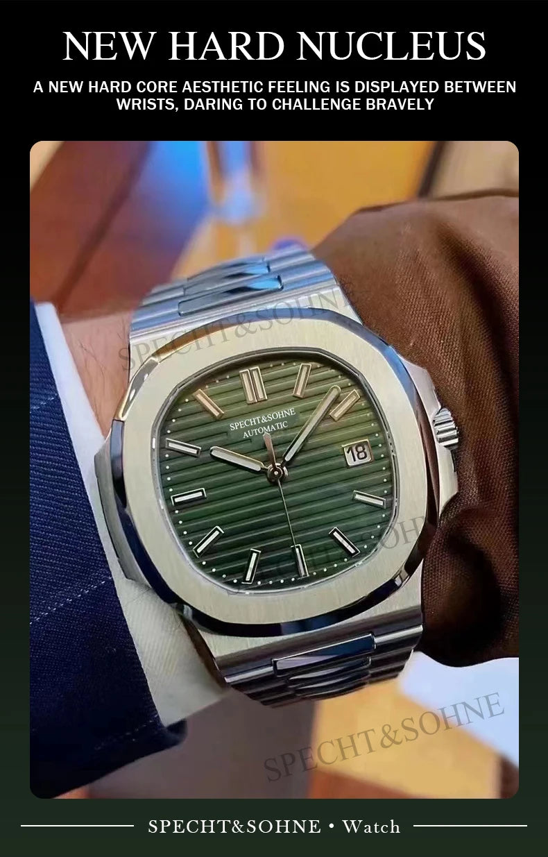 2025 Specht&Sohne New Hot Selling Men's Automatic Mechanical Watch Sapphire Crystal Stainless Steel Sports Watch Waterproof 50M