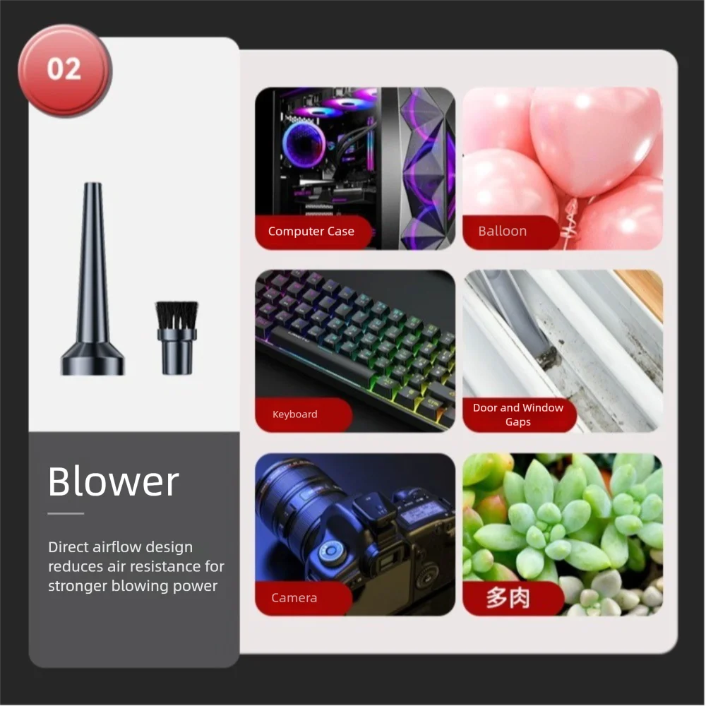 5000Pa Suction Car Vacuum Cleaner High Power Super Suction Cordless Auto Vacuum Multifunctional Handheld Wireless Dust Blower