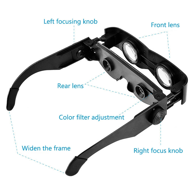 Theater Viewing Magnifier Glasses, Adjustable Focus Binoculars Telescope, Ideal for Fishing