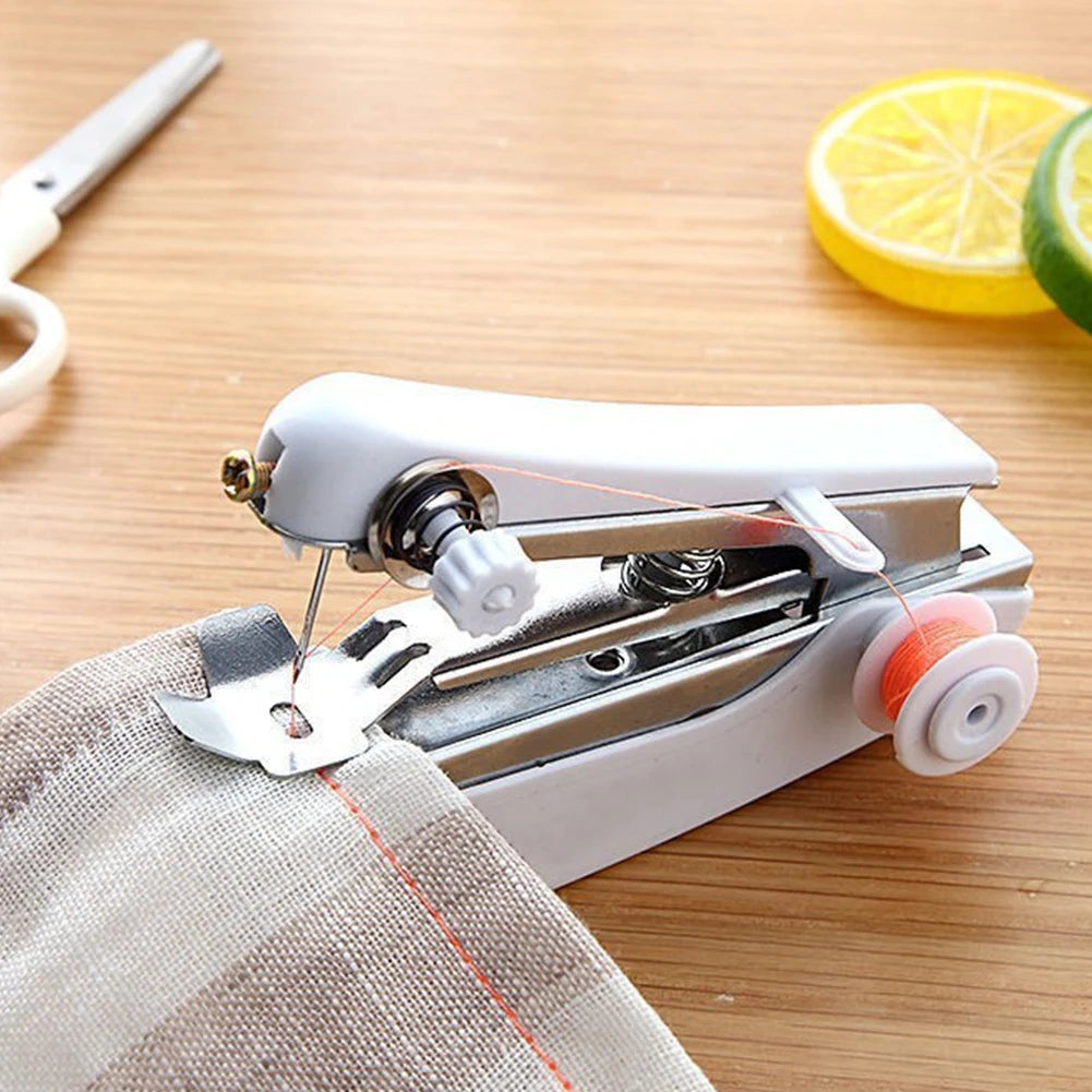 Mini Electric Handheld Sewing Machine 2022 Dual Speed Adjustment with Light Foot AC100-240V Double Threads Pendal Sewing Machine