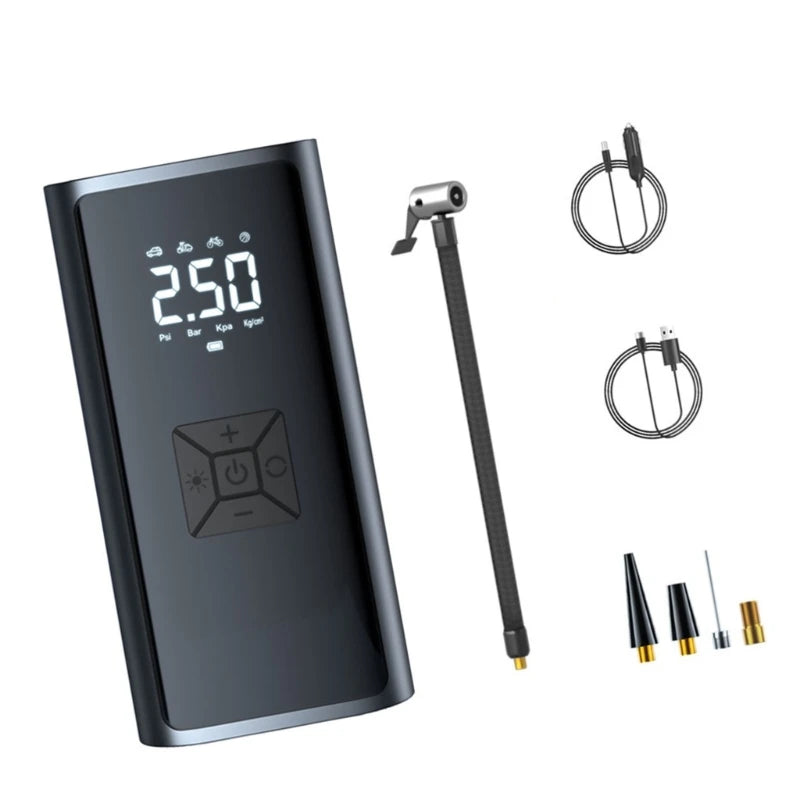 Car Jump Air Compressor Wireless Tire Inflator Digital Tire Inflator Automotive Starting Device with Light