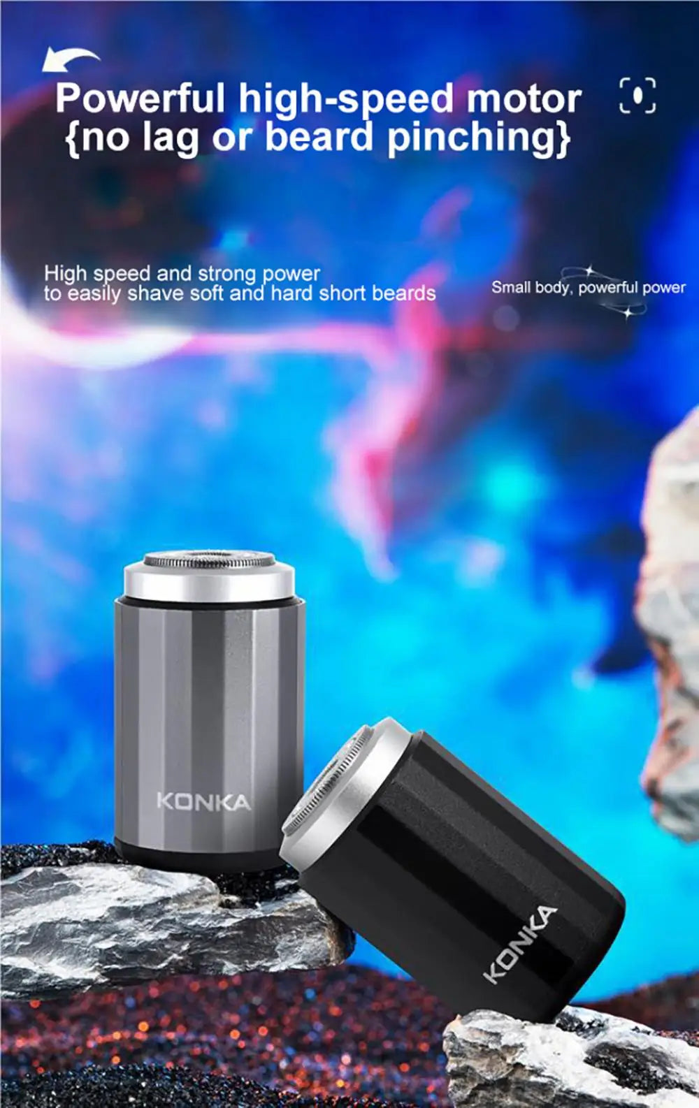 2024 NEW Type-C Rechargable Mini Portable Waterproof Electric Shaver Strong High Speed Long Endurance Suitable Wet and Dry Razor