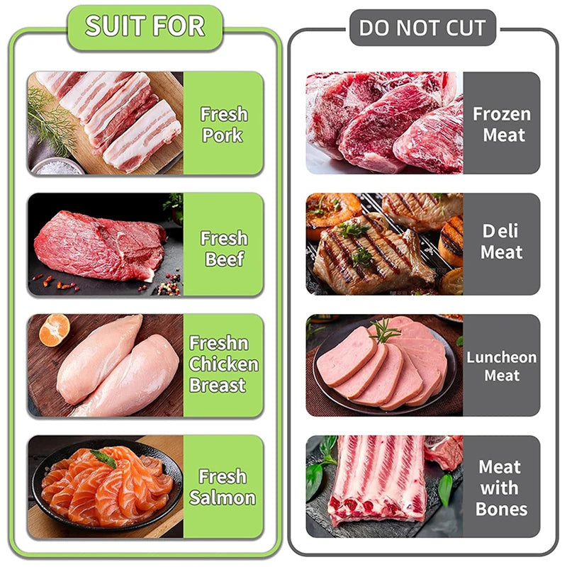 Adjustable Thickness Meat Slicer 2/4mm Stainless Steel Manual Kitchen Knife Cleaver Meat Cutter for Jerky Suit