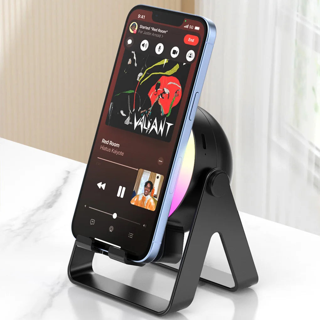 Mini Bluetooth Wireless Speaker Sound Amplifier with Stand 360Rotation Speaker Audio Automatic Connection Subwoofer