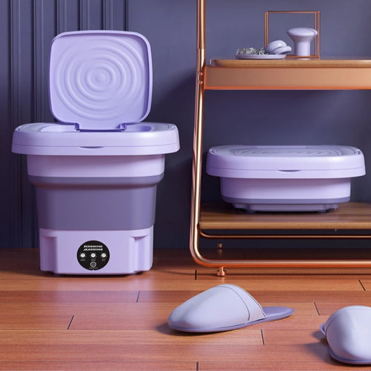 Portable Foldable Washing Machine with Spin Dryer for Socks Underwear Panties Mini Washer for Apartment Dorm Travel