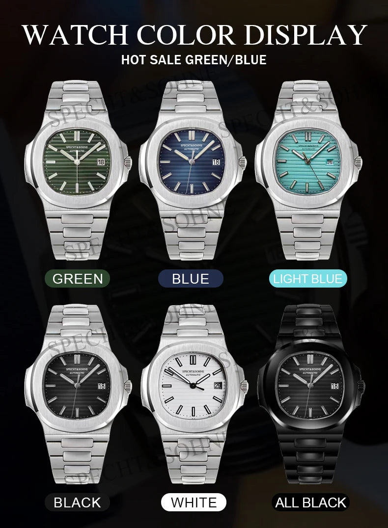 2025 Specht&Sohne New Hot Selling Men's Automatic Mechanical Watch Sapphire Crystal Stainless Steel Sports Watch Waterproof 50M