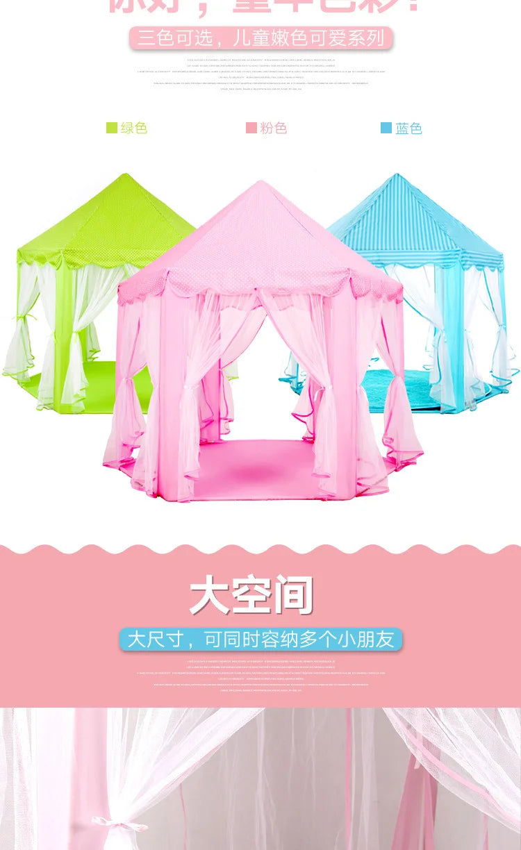 Children's Tent New Tulle Hexagonal Children's Game House Princess Game Castle Tent