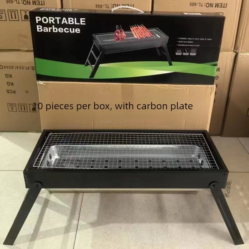 New Large BBQ Barbecue Grill Folding Portable Charcoal Outdoor Camping Picnic Burner Foldable Charcoal Camping Barbecue Oven